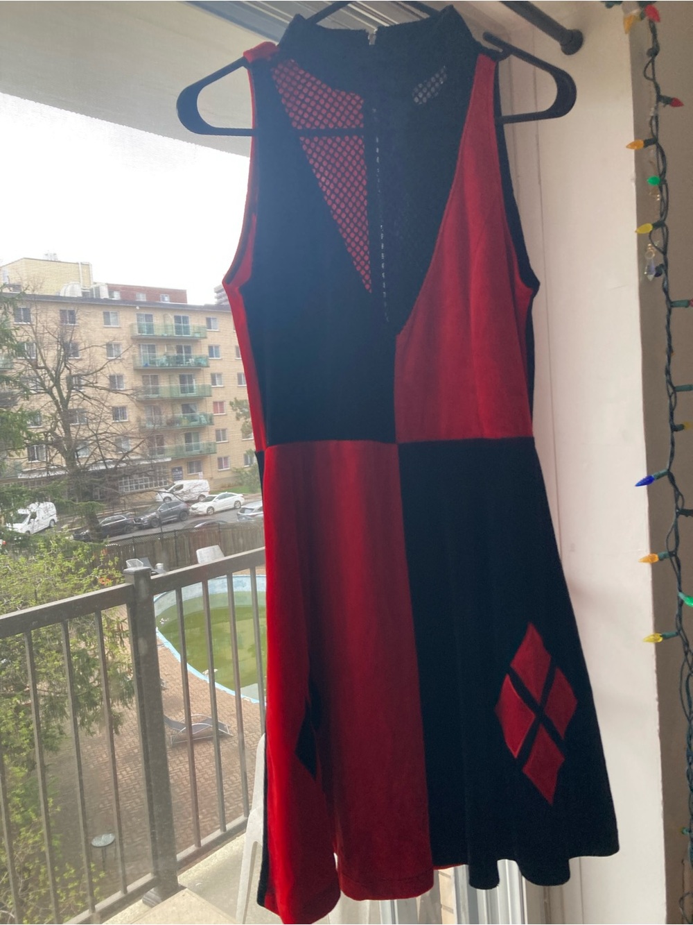 Batman Red and Black Sleeveless Panel Mini Dress